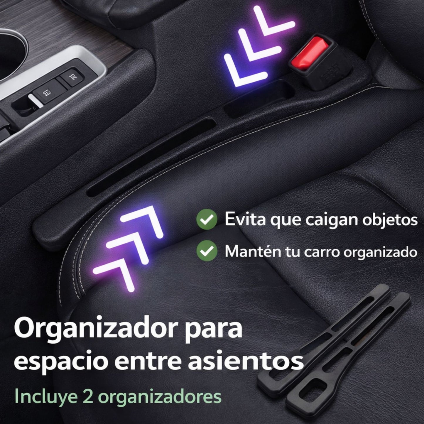 Organizador para Espacio del Asiento del Carro | Evita que Caigan Objetos