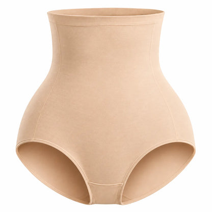 Faja invisible de tiro alto color crema con diseño moldeador para abdomen y cintura