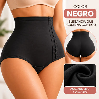 Faja panti de control alto color negro con tiro alto y diseño moldeador para cintura, abdomen y caderas
