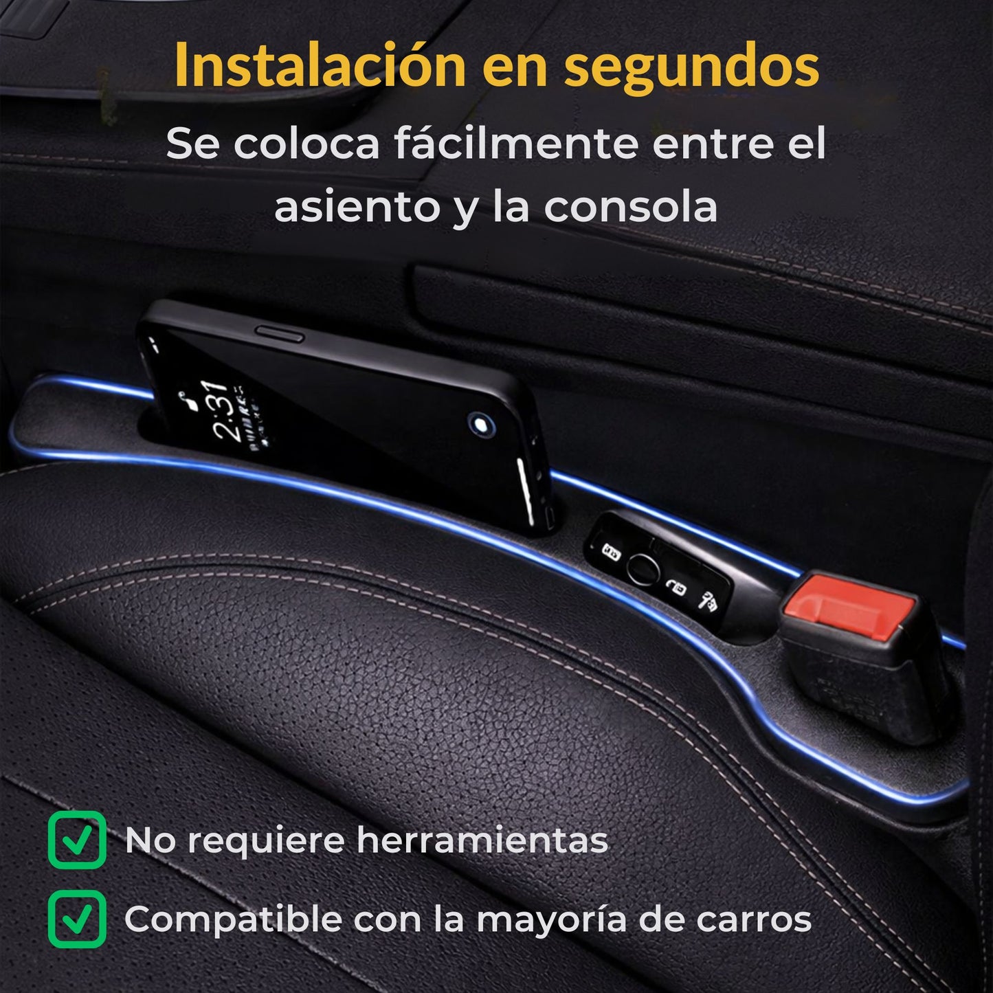 Organizador para Espacio del Asiento del Carro | Evita que Caigan Objetos