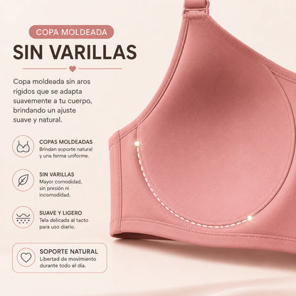 Detalle de la copa moldeada del Sostén Comfort Fit sin varillas, diseñada para brindar soporte natural, ajuste cómodo y una forma uniforme sin presión ni marcas.